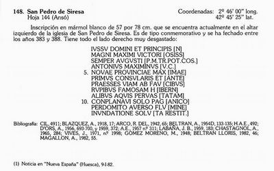 DATOS DE LA CARTA ARQUEOL�GICA DE HUESCA