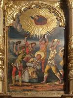 UNA DE LAS TABLAS DEL RETABLO: LAPIDACI�N DE SAN EST�BAN