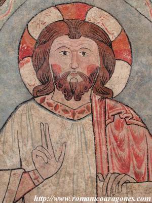 DETALLE DE CRISTO. PINTURA MURAL DE VI�, EN PALACIO EPISCOPAL DE BARBASTRO