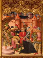 RETABLO DE SANTA QUITERIA. DETALLE DEL MARTIRIO DE LA SANTA