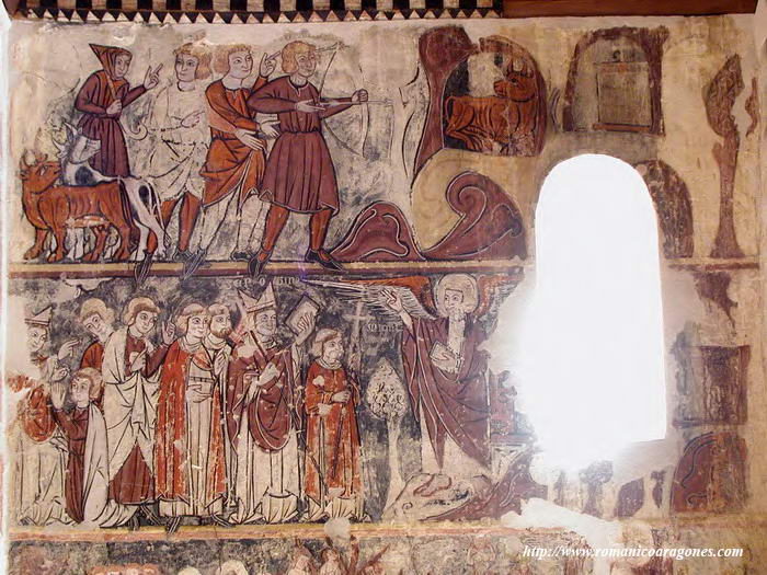 PINTURAS DEL MURO SUR, JUNTO A CABECERA. MILAGRO DEL MONTE GRGAMO
