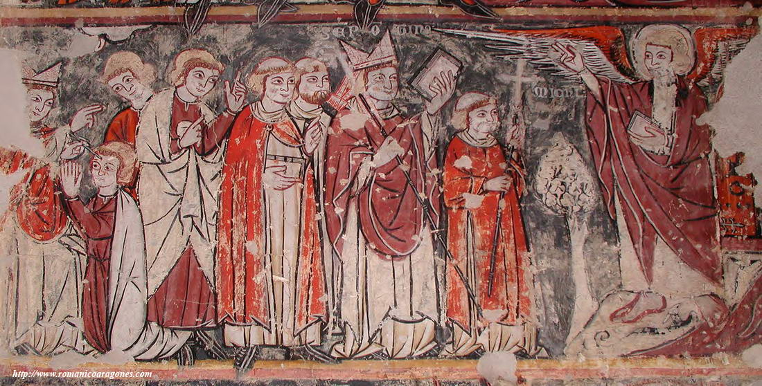 PINTURAS DEL MURO SUR, JUNTO A CABECERA. MILAGRO DEL MONTE GRGAMO