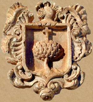 ARBOL DE SOBRARBE EN UN ESCUDO NOBILIARIO